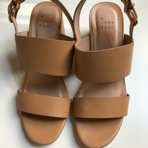 Tan heeled sandals